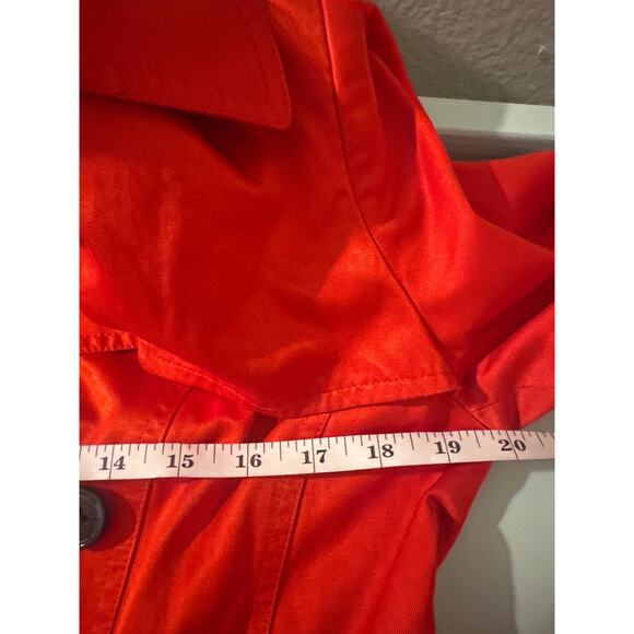 Cache Red Trench Coat Jacket with Buttons - Picture 7 of 7
